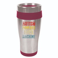 Autism Powered Fck Machine Retro Health 16oz Travel Tumbler