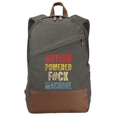 Autism Powered Fck Machine Retro Health Cotton Canvas Backpack