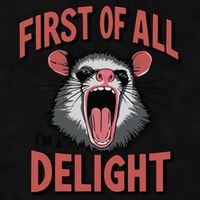 Angry Possum First Of All Im A Delight Possum Meme Ladies PosiCharge Tri-Blend Wicking Tank