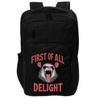 Angry Possum First Of All Im A Delight Possum Meme Impact Tech Backpack