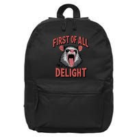 Angry Possum First Of All Im A Delight Possum Meme 16 in Basic Backpack