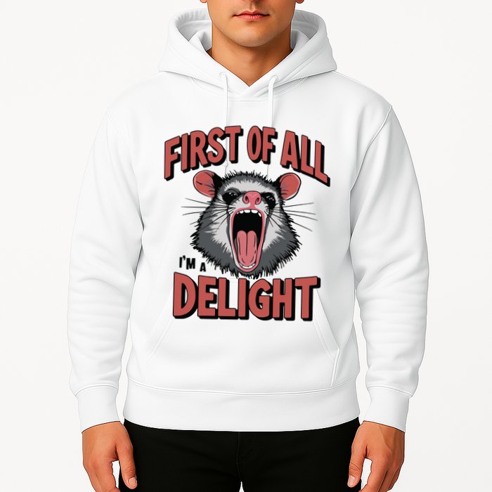 Angry Possum First Of All Im A Delight Possum Meme Hoodie