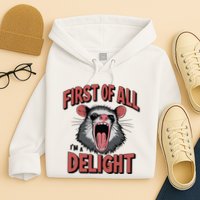 Angry Possum First Of All Im A Delight Possum Meme Hoodie