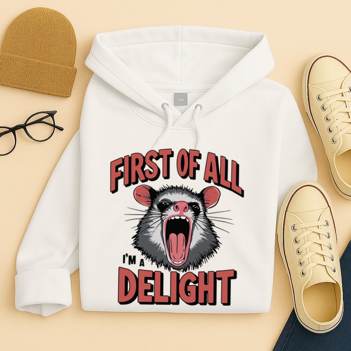 Angry Possum First Of All Im A Delight Possum Meme Hoodie
