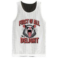 Angry Possum First Of All Im A Delight Possum Meme Mesh Reversible Basketball Jersey Tank