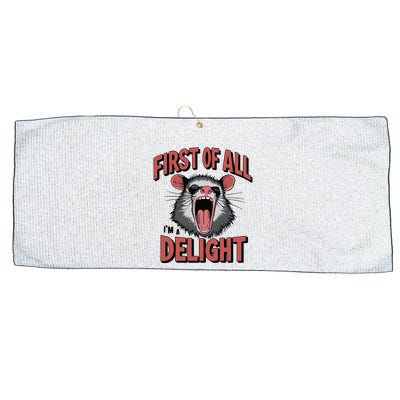 Angry Possum First Of All Im A Delight Possum Meme Large Microfiber Waffle Golf Towel
