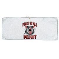 Angry Possum First Of All Im A Delight Possum Meme Large Microfiber Waffle Golf Towel