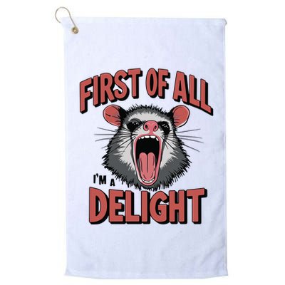 Angry Possum First Of All Im A Delight Possum Meme Golf Towel