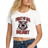Angry Possum First Of All Im A Delight Possum Meme Crop Top