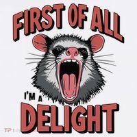 Angry Possum First Of All Im A Delight Possum Meme Women's V-Neck T-Shirt