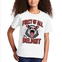 Angry Possum First Of All Im A Delight Possum Meme Kids T-Shirt