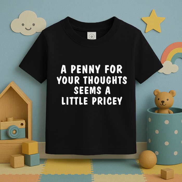 A Penny For Your Thoughts Funny Sarcastic Joke Toddler T-Shirt