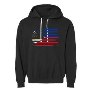 American Philippines Flag Garment-Dyed Fleece Hoodie