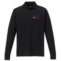 American Philippines Flag Performance Long Sleeve Polo