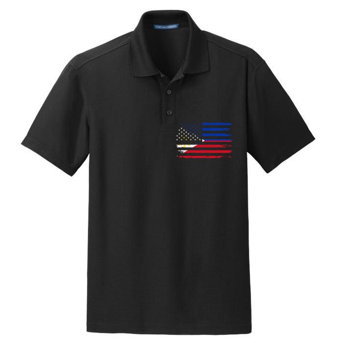 American Philippines Flag Dry Zone Grid Polo