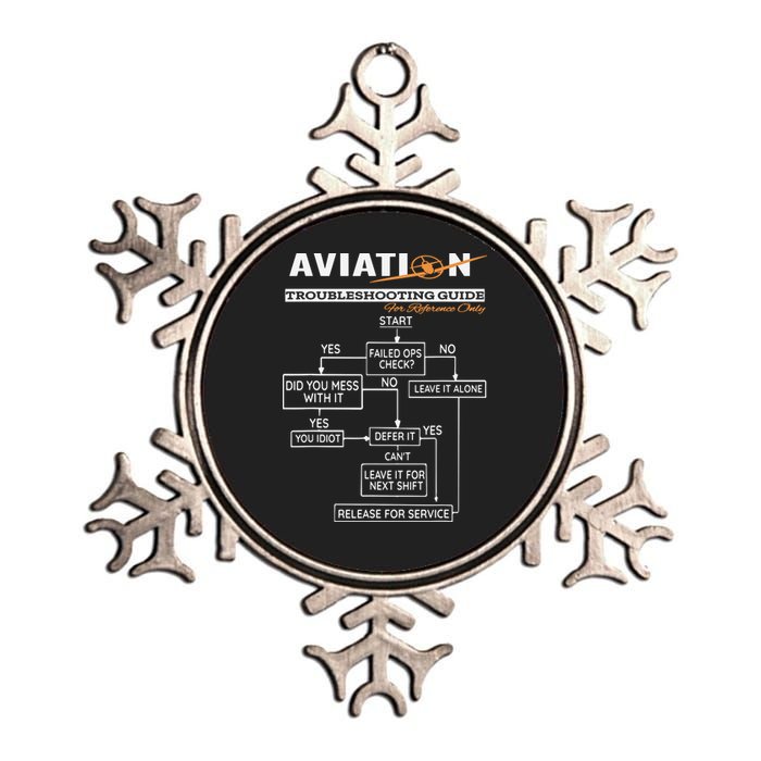 Airplane Pilot Funny Pilot Troubleshooting Guide Tee Metallic Star Ornament