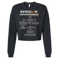 Airplane Pilot Funny Pilot Troubleshooting Guide Tee Cropped Pullover Crew