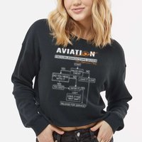 Airplane Pilot Funny Pilot Troubleshooting Guide Tee Cropped Pullover Crew