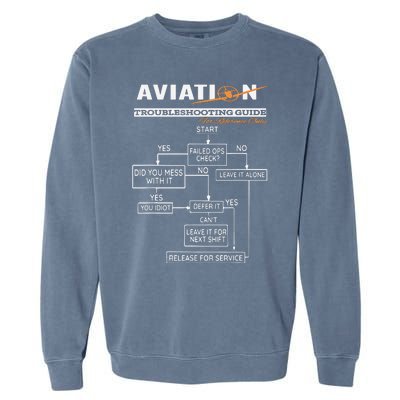 Airplane Pilot Funny Pilot Troubleshooting Guide Tee Garment-Dyed Sweatshirt