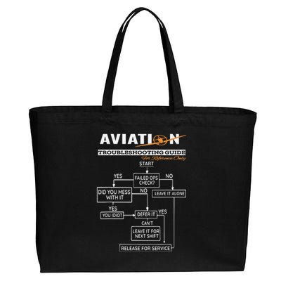 Airplane Pilot Funny Pilot Troubleshooting Guide Tee Cotton Canvas Jumbo Tote