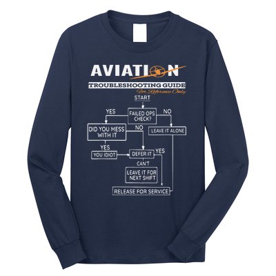 Airplane Pilot Funny Pilot Troubleshooting Guide Tee Long Sleeve Shirt