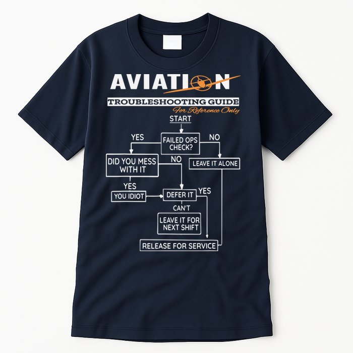 Airplane Pilot Funny Pilot Troubleshooting Guide Tee Tall T-Shirt
