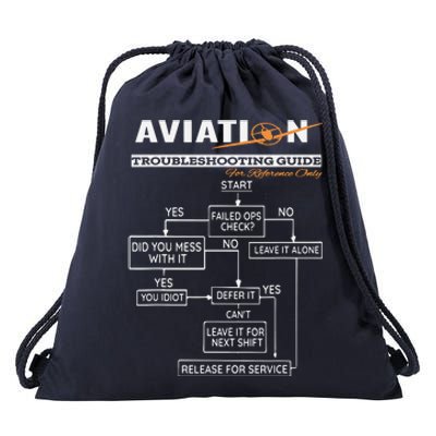 Airplane Pilot Funny Pilot Troubleshooting Guide Tee Drawstring Bag