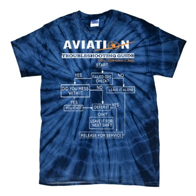 Airplane Pilot Funny Pilot Troubleshooting Guide Tee Tie-Dye T-Shirt