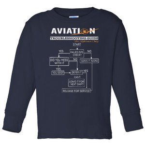 Airplane Pilot Funny Pilot Troubleshooting Guide Tee Toddler Long Sleeve Shirt