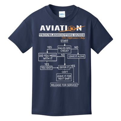 Airplane Pilot Funny Pilot Troubleshooting Guide Tee Kids T-Shirt
