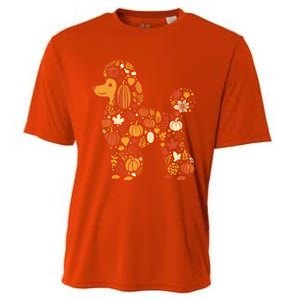 Autumn Pumpkin Fall Poodle Thanksgiving Dog Gift Cooling Performance Crew T-Shirt