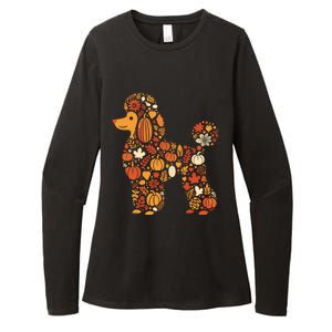 Autumn Pumpkin Fall Poodle Thanksgiving Dog Gift Womens CVC Long Sleeve Shirt