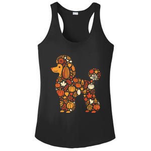 Autumn Pumpkin Fall Poodle Thanksgiving Dog Gift Ladies PosiCharge Competitor Racerback Tank