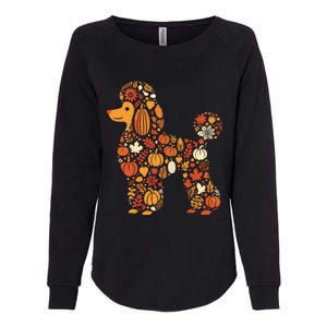 Autumn Pumpkin Fall Poodle Thanksgiving Dog Gift Womens California Wash Sweatshirt