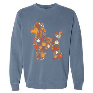 Autumn Pumpkin Fall Poodle Thanksgiving Dog Gift Garment-Dyed Sweatshirt