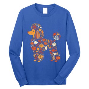 Autumn Pumpkin Fall Poodle Thanksgiving Dog Gift Long Sleeve Shirt