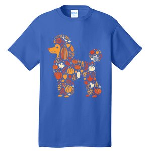 Autumn Pumpkin Fall Poodle Thanksgiving Dog Gift Tall T-Shirt