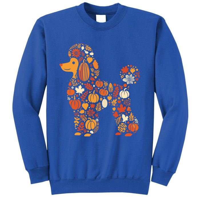 Autumn Pumpkin Fall Poodle Thanksgiving Dog Gift Tall Sweatshirt