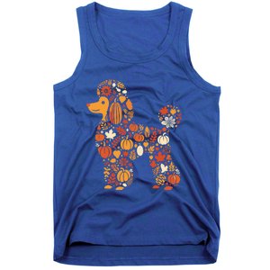 Autumn Pumpkin Fall Poodle Thanksgiving Dog Gift Tank Top