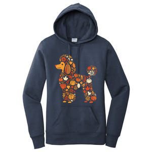 Autumn Pumpkin Fall Poodle Thanksgiving Dog Gift Women's Pullover Hoodie