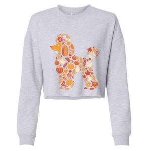 Autumn Pumpkin Fall Poodle Thanksgiving Dog Gift Cropped Pullover Crew