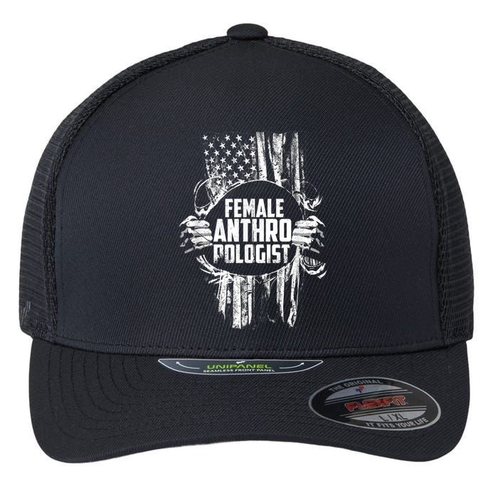 Anthropologist Power Flag Anthropology Student Flexfit Unipanel Trucker Cap