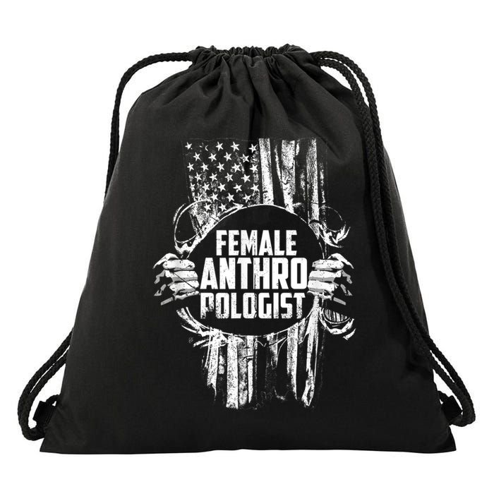 Anthropologist Power Flag Anthropology Student Drawstring Bag