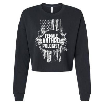 Anthropologist Power Flag Anthropology Student Cropped Pullover Crew