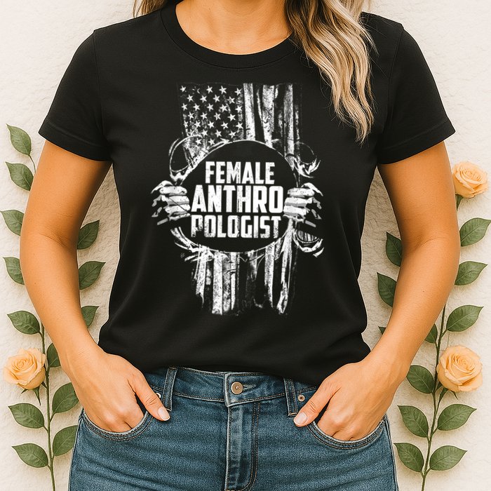 Anthropologist Power Flag Anthropology Student Womens T-Shirt