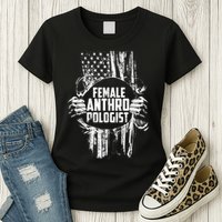 Anthropologist Power Flag Anthropology Student Womens T-Shirt