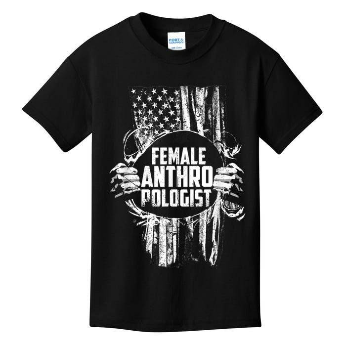 Anthropologist Power Flag Anthropology Student Kids T-Shirt