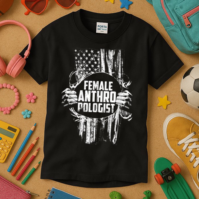 Anthropologist Power Flag Anthropology Student Kids T-Shirt