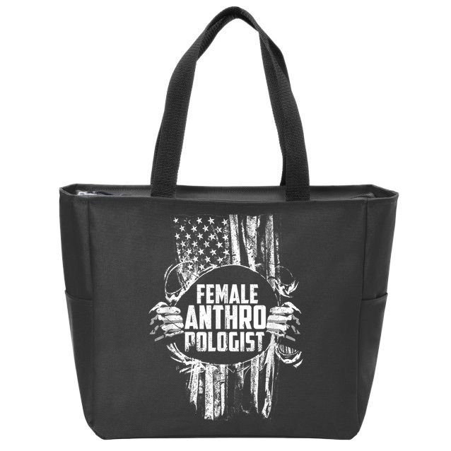 Anthropologist Power Flag Anthropology Student Zip Tote Bag
