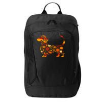 Autumn Pumpkin Fall Dachshund Thanksgiving City Backpack